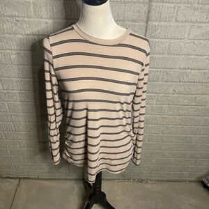 H&M Striped Long Sleeve Crew Neck Maternity Top Size XL
